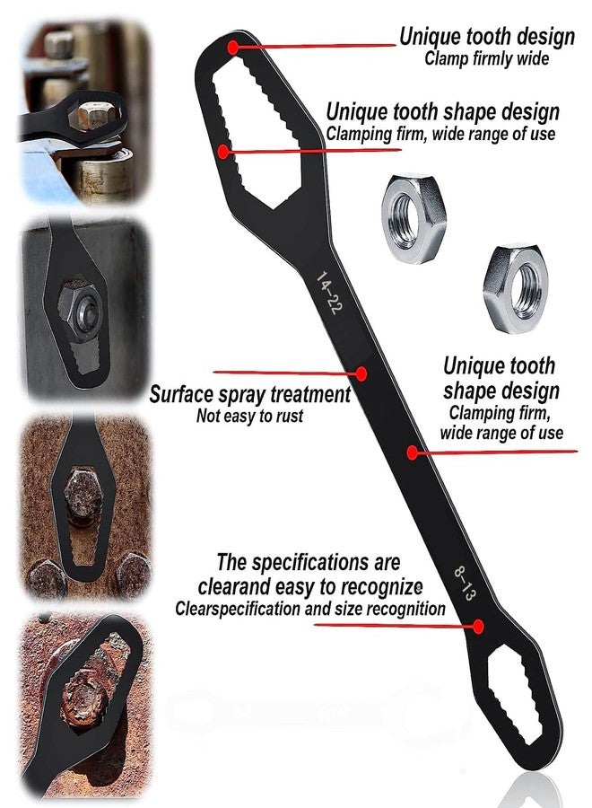 MEZON Double Sided Universal Wrench Self Tightening Universal Key Repair Tool Multifunctional Spanner Repairing Tool Torx Wrench for Home Car Bicycle Motobike (8-13mm/14-22mm) - Image 4